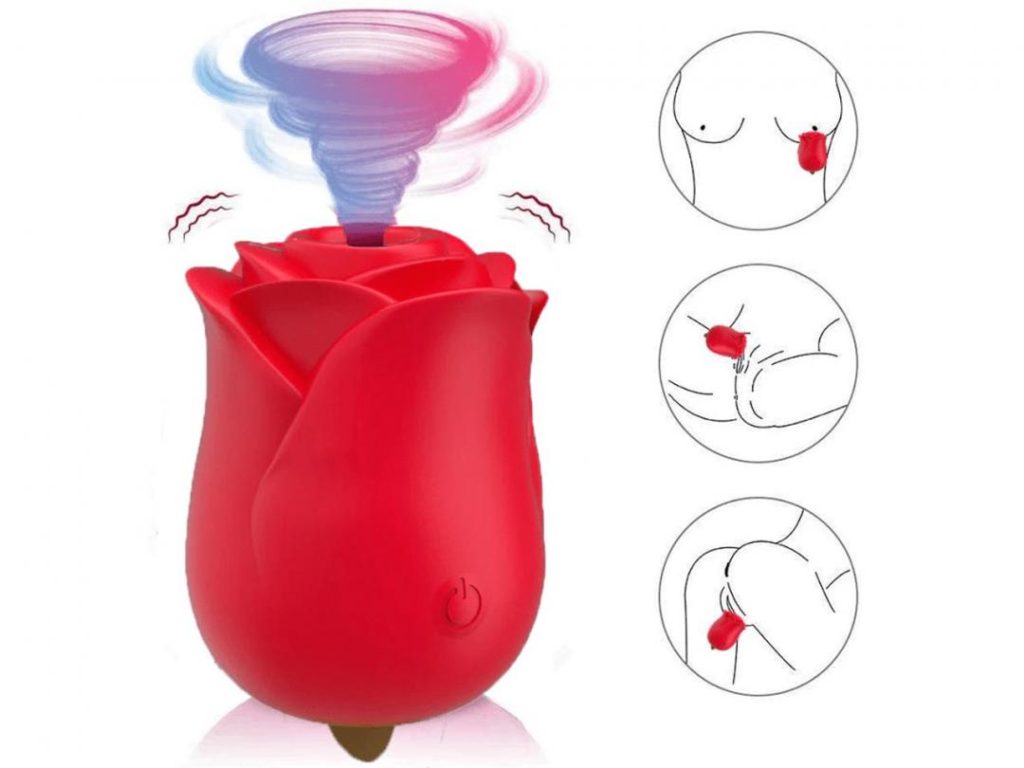 Vibrador recarregável em Formato de Flor Estimulador de clitóres com sucção - VibraToy