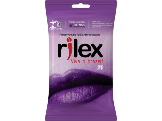 Preservativo com aroma de Uva com 3 unidades - Rilex