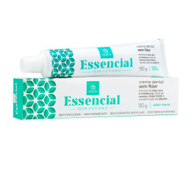 Kit 2x Gel dental Essencial Akmos Sem Flor 90g Vegano Melaleuca e Aloe Vera - Sabor Menta