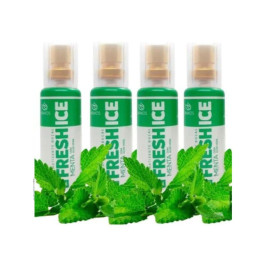 4 Spray Aromatizante Bucal Fresch Ice Menta Mal Hlito Atin-inflamatrio da Gengiva e Anticptico