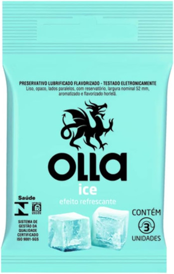 Olla Preservativo Camisinha Ice - 3 Unidades