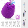 Vibrador Silicone vibradoris feminino, Vibrador Flor Rosa Ponta Dupla Funo Sugador e Aquecimento G57 prpura vibradoris feminino sexual ab5