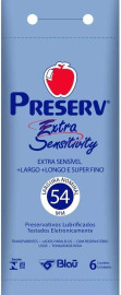 Preservativo Preserv Extra Sensitivity Tamanho Mais Largo Mais Longo 6 unidad