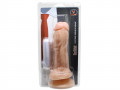 Prtese 18 x 4,5 cm com escroto, ventosa e vibrador externo - Soulsex