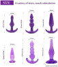 Kit 6 plug anais prpura silicone plug anais feminino plug anais sexe Toys Sexy Toys para Adultos