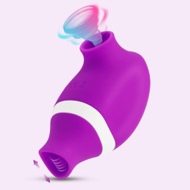 Sugador de Clitris Vibrador Sugador com Lngua de 9 Modos de Vibrao Suco e Lambida VI02