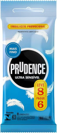 Preservativo Prudence, Opaco, Pacote de 8