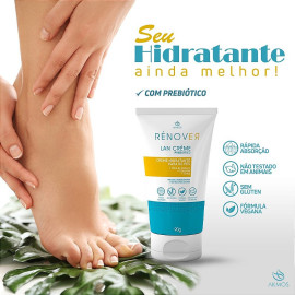 Lan creme Hidratante Prebitico 90g para ressecamento e rachaduras na pele akmos