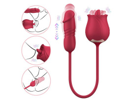 Vibrador de Ponto G e Clitris em Formato de Rosa