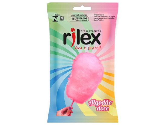 Preservativo com aroma de Algodo Doce com 3 unidades - Rilex