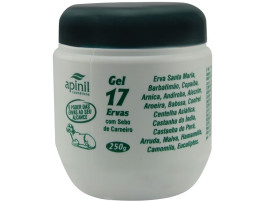 Gel massageador (com sebo de carneiro) 17 ervas 250g - Apinil