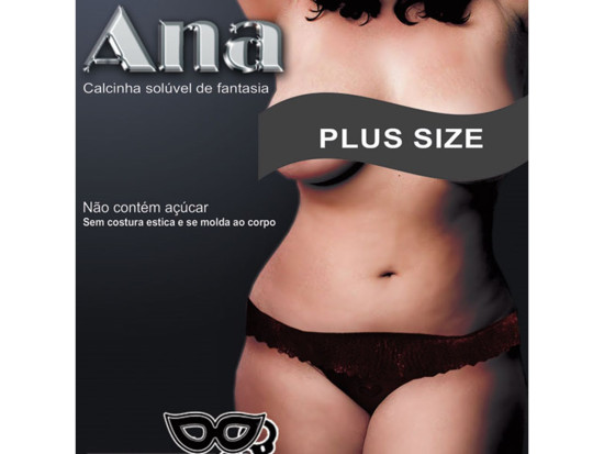 Calcinha Comestvel Plus Size (GG) - 50 Tons de Cinza (Sabor Aa) - Caminhos do amor