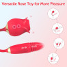 Vibrador Silicone vibradoris feminino, Vibrador Flor Rosa Ponta Dupla Funo Sugador e Aquecimento vibradoris feminino sexual