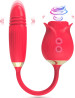 Vibrador Silicone vibradoris feminino, Vibrador Flor Rosa Ponta Dupla Funo Sugador e Aquecimento vibradoris feminino sexual