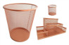 Kit Organizador, Porta Caneta e Lixeira Rose Gold Escritrio