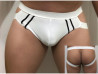 Cueca Jockstrap Preta com Listras Brancas - Hot Brasil