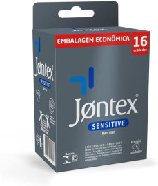 Preservativo Lubrificado Jontex Sensitive 16 unidades, Transparente