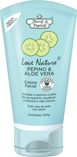 Flores & Vegetais Creme Facial Pepino & Aloe Vera Love Nature