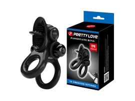 Anel Peniano Duplo com Vibrador - Pretty Love - Importado