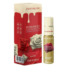 GEL ESTIMULANTE BEIJAVEL COM GLITTER ROMANCE COM SAFADEZA 17ML FEITIOS