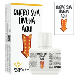 Quero Sua Lngua Aqui Gel Beijvel 15Ml Com Tatuagem Segred Love 