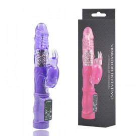 Vibrador Rotativo Recarregvel Com Estimulador Clitoriano Coelho 12 Vibraes Sexy Import