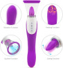 Vibrador Silicone vibradoris feminino, Vibrador Flor Rosa Ponta Dupla Funo Sugador e Aquecimento prpura vibradoris feminino sexualDA3