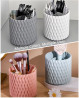 Lebenrich Porta-lpis giratrio para mesa, 5 compartimentos, organizador de caneta branco exclusivo, suprimentos de mesa e acessrios para mulheres e meninas, porta-lpis para escritrio, casa e material de arte