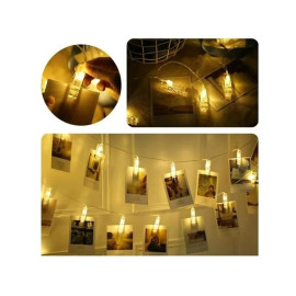 Varal De Led Com 10 Prendedores Para Fotos (2 Metros, 10 L�mpadas, 10 Clipes)