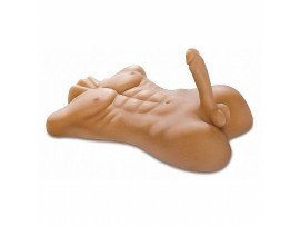 Boneco meio corpo masculino em cyber skin com p�nis e �nus - Importado