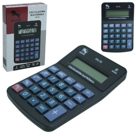 Calculadora De Mesa 8 Dgitos Cinza