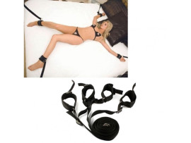 Amarras para cama box com venda de pel�cia - Hot Brasil