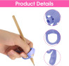 Gjinxi Suporte de lpis, 4 peas, ferramenta de treinamento de correo de postura de dedo, suporte de caneta para escrever  mo, ala de borracha, prendedor de aprendizagem, reutilizvel, para