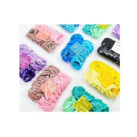 Kit 50 El�sticos De Cabelo Tipo Meia Xuxinha (Fina) 3Cm