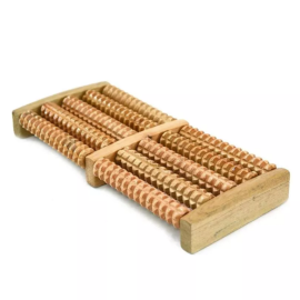 Massageador De Madeira Duplo Para P�s 26,5 Cm