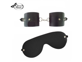 Kit de algema em couro sint�tico + venda - Brasil Fetiche