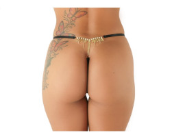 Calcinha com texto em strass no bumbum - Le Rouge