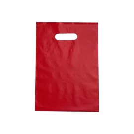 100 Sacolas Al�a Vazada (Boca De Palha�o) Vermelha 15 X 25Cm