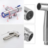 Migan Ducha Higinica Chuveirinho Completa 2 Saidas de  Para Banheiro 1/4 De Volta 100% Metal Ao Inox (Preta)