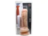 Pr�tese 18 x 4,5 cm com escroto, ventosa e vibrador externo - Soulsex
