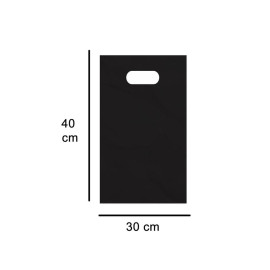 100 Sacolas Al�a Vazada (Boca De Palha�o) Preta 30 X 40Cm