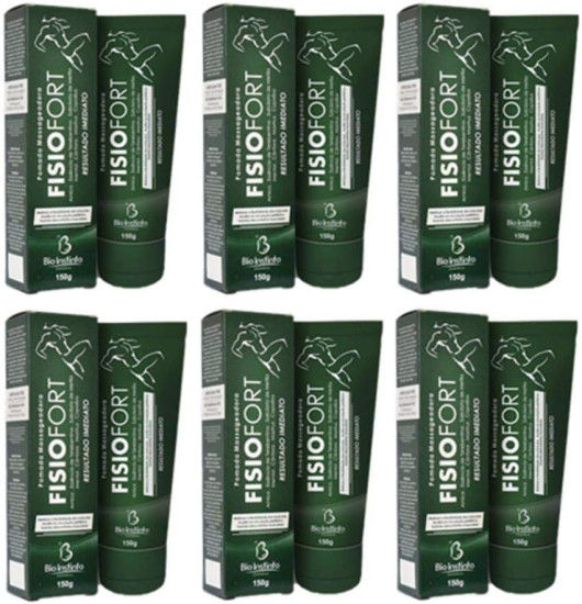 Kit com 6 Pomada Massageadora FisioFort 150g Cada