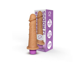 Pr�tese Real�stica com Vibrador Recarreg�vel USB 18 x 4,4 cm - Sexy Fantasy