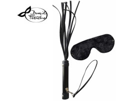 Kit de chicote luxo + venda em pel�cia - Brasil Fetiche