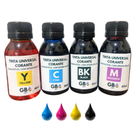 4 Tinta Universal Para Impressora Epson 60Ml Cada