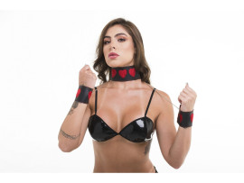 Coleira com Algemas Cora��es - Sexy Fantasy