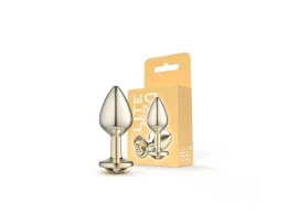 Plug Dourado M com Pedra Dourada Lite 8 x 3,37cm - Sexy Fantasy