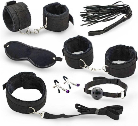 Kit Algema Sexual Brinquedos Sexuais 7 Peas Sexuais Brinquedos Sexuais Adultos Para Casal (Preto)