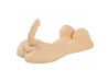 Boneco meio corpo hermafrodita em cyber skin com seios, p�nis e �nus - Importado