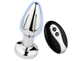 Plug Anal em A�o com Vibro e Controle Remoto - Tamanho P - SI